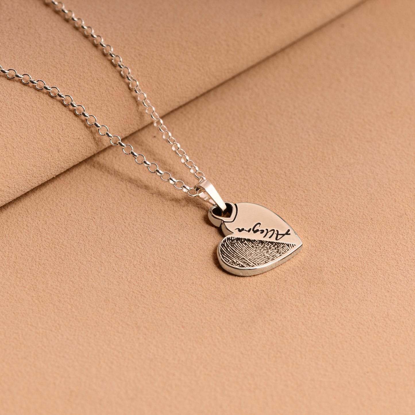 Fingerprint Heart Necklace - Heavyweight