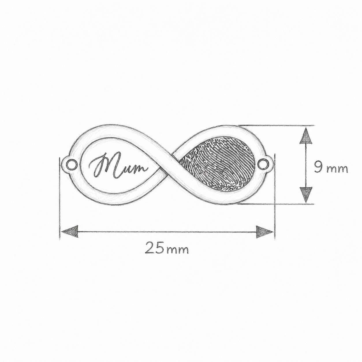 Bespoke Infinity Fingerprint Bracelet in Sterling Silver