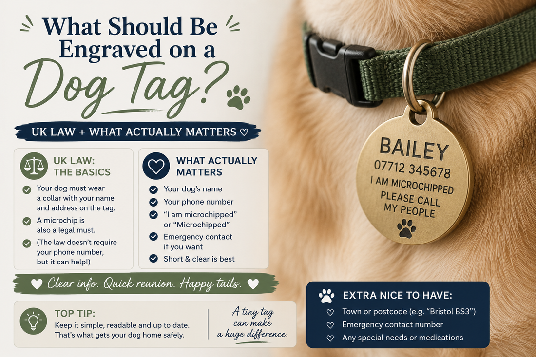 What Should Be Engraved on a Dog Tag? (UK Law + What Actually Matters)