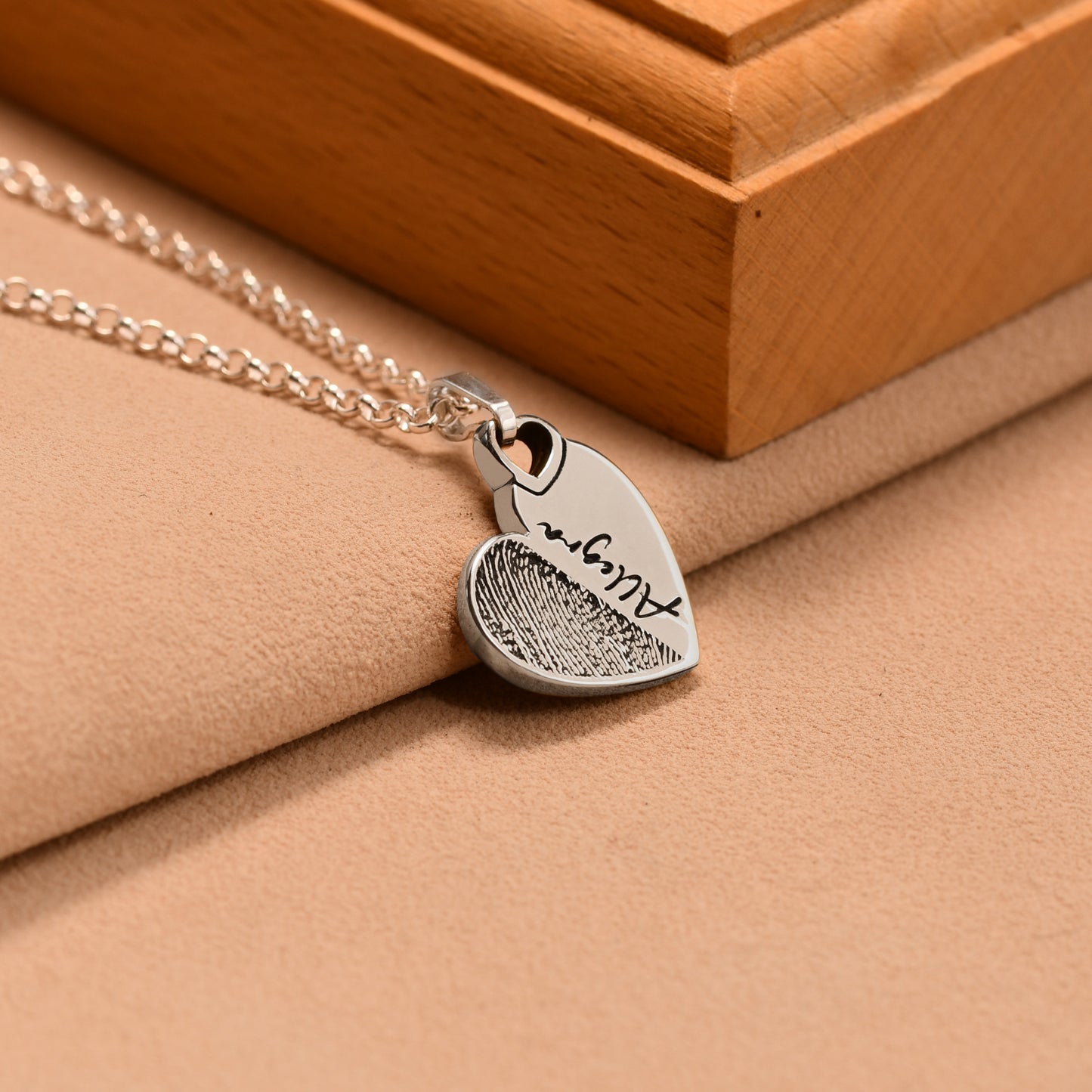 Fingerprint Heart Necklace - Heavyweight