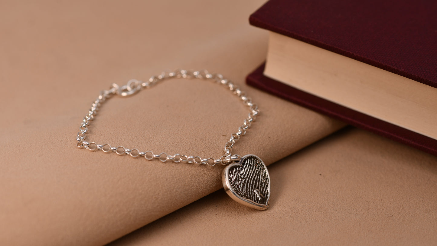 Artisan Fingerprint Heart Bracelet