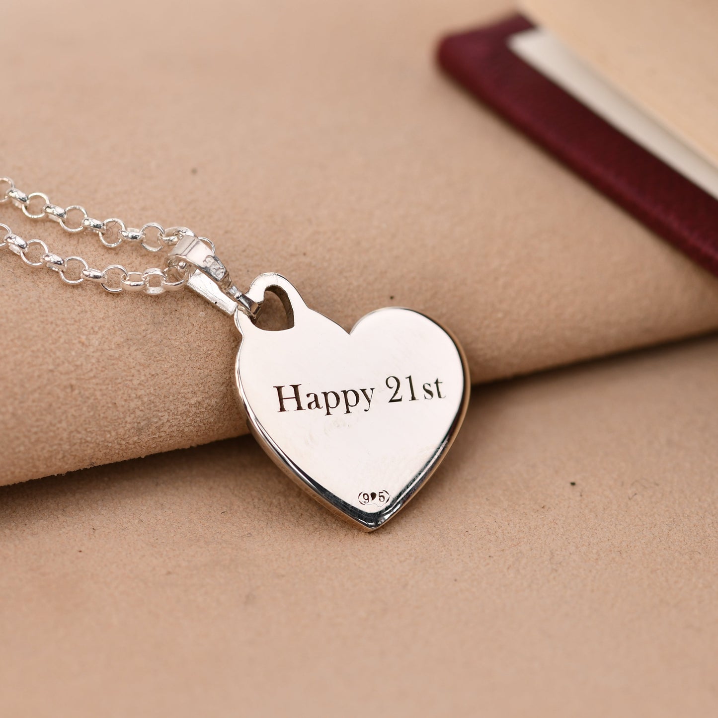 Personalised Paw or Nose Print Heart Necklace in Sterling Silver - Heavyweight