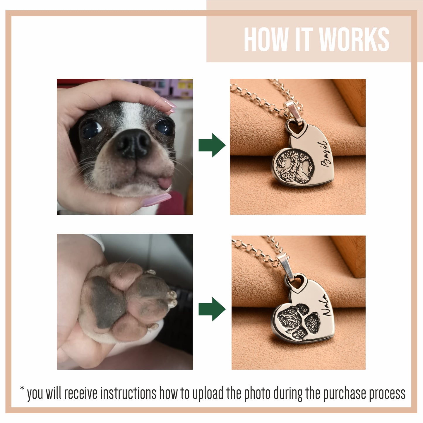 The Sunburst Disk — Actual Paw & Nose Print Engraved Pendant in Sterling Silver