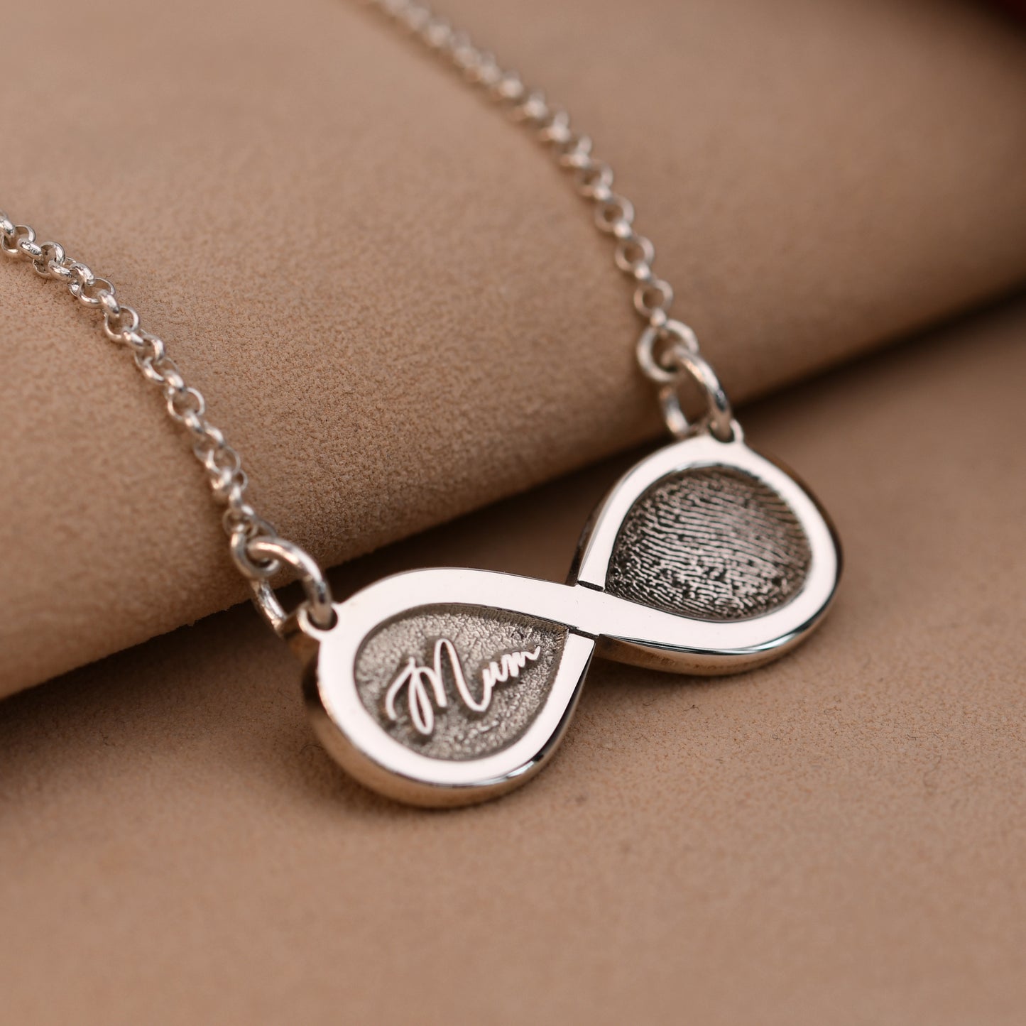 The Infinity Necklace — Fingerprint & Handwriting Necklace in Sterling Silver  - Heavyweight