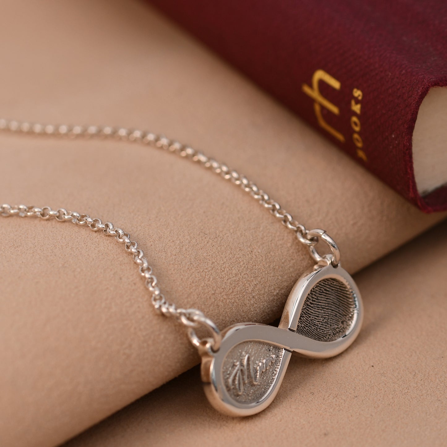 The Infinity Necklace — Fingerprint & Handwriting Necklace in Sterling Silver  - Heavyweight