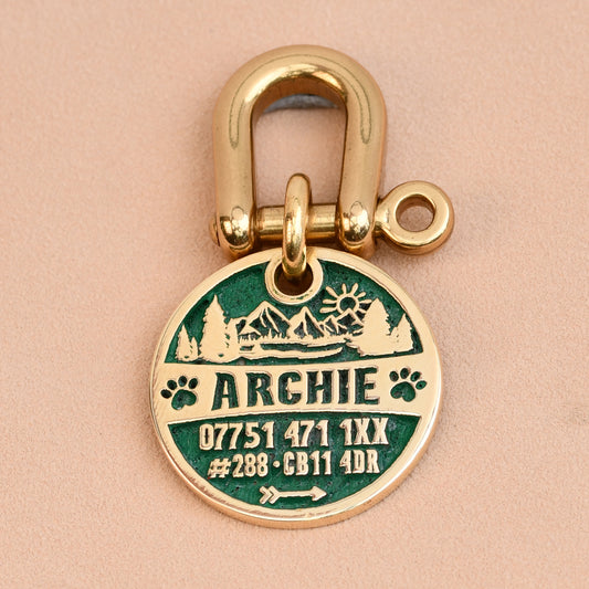Adventure Brass Pet id Tag